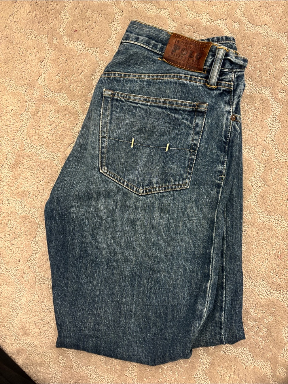 Polo by Ralph Lauren Straight Fit Dark Blue Denim Jeans MEN